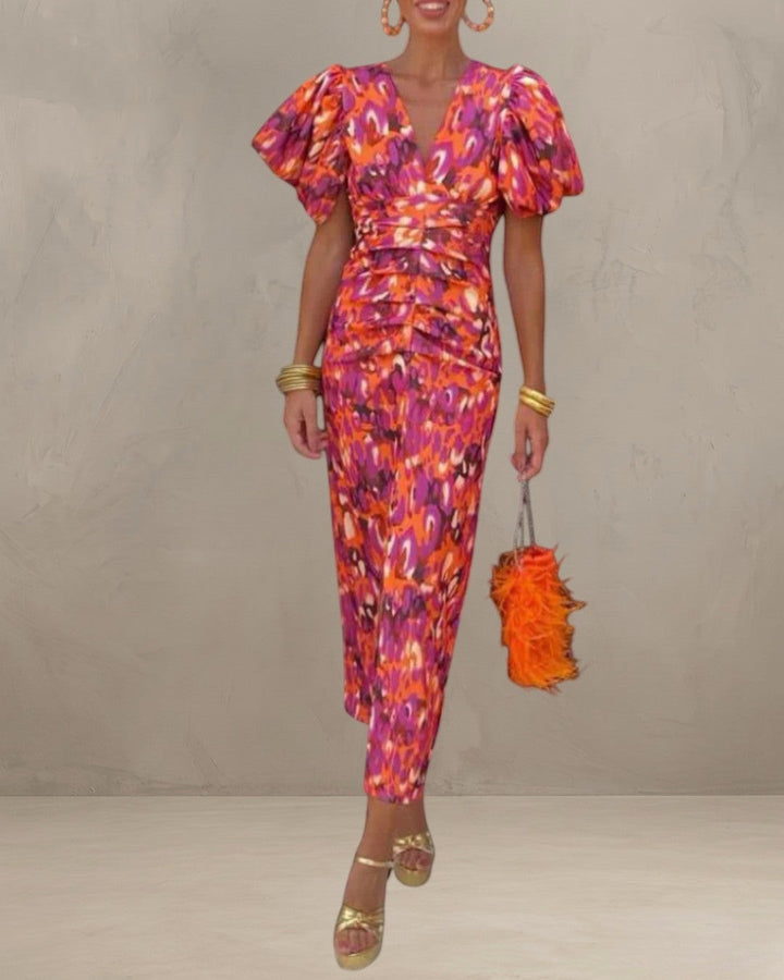 Light Fashion | VIBRANT PLEATED MIDI DRESS