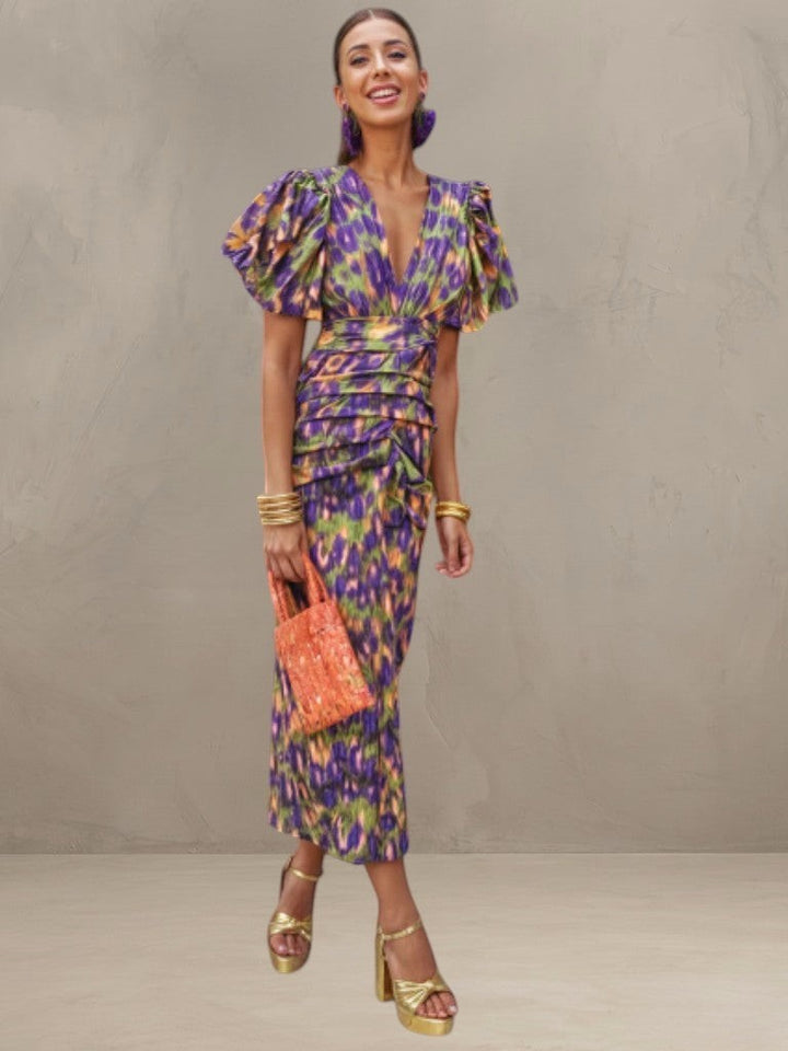 Light Fashion | VIBRANT PLEATED MIDI DRESS