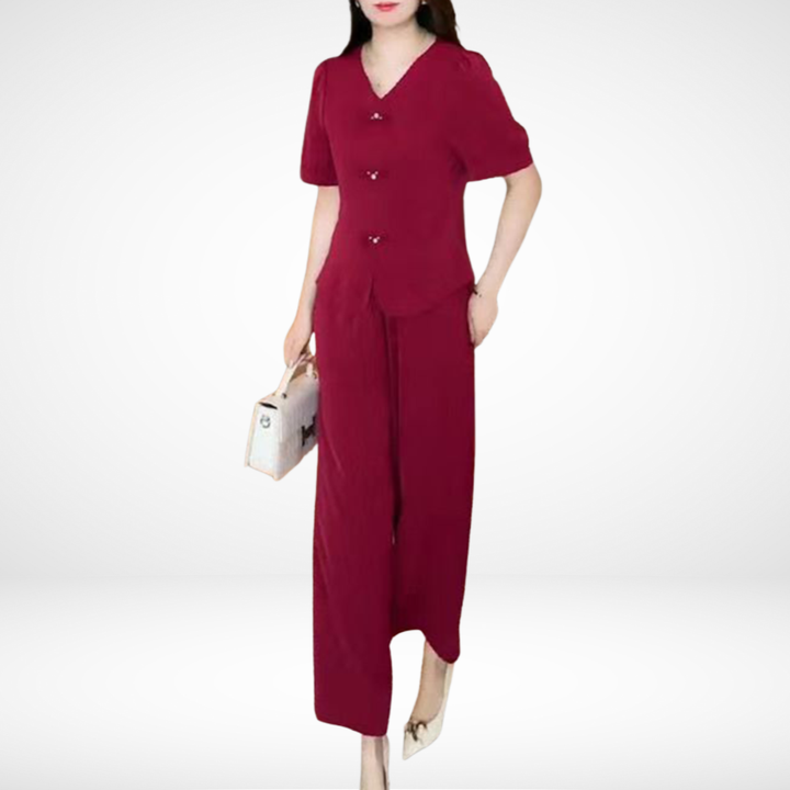 Elsie™ Two-Piece Elegant Short Sleeve Set