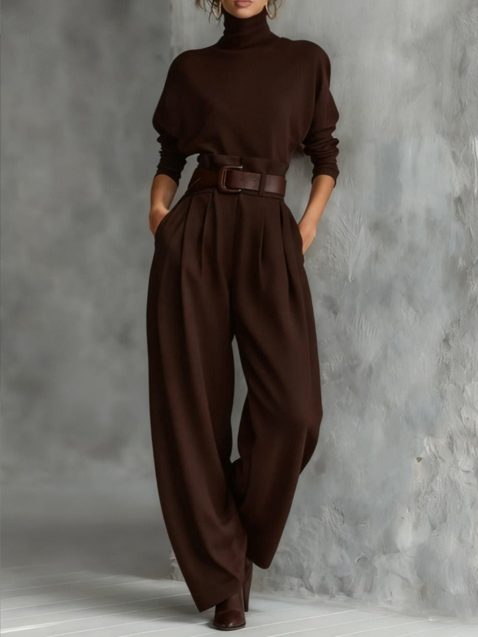 Jessica™ Elegant Set: Chic Top and Straight-Leg Trousers
