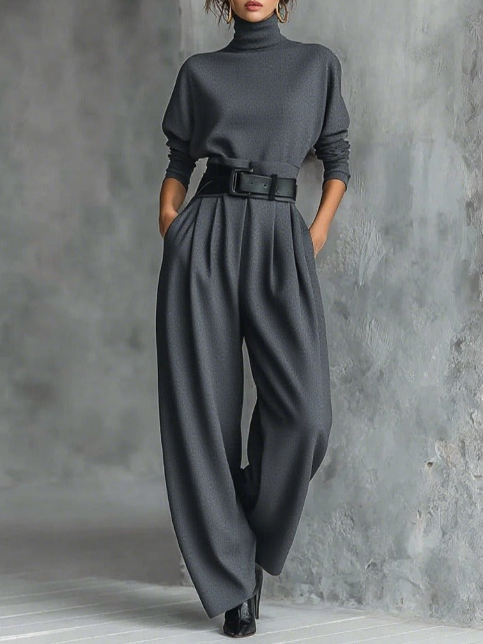 Jessica™ Elegant Set: Chic Top and Straight-Leg Trousers