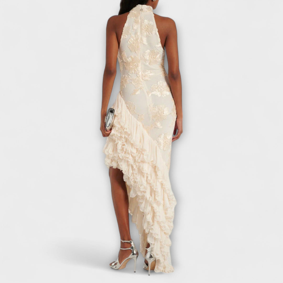 Karen - Maxi dress with floral appliqués