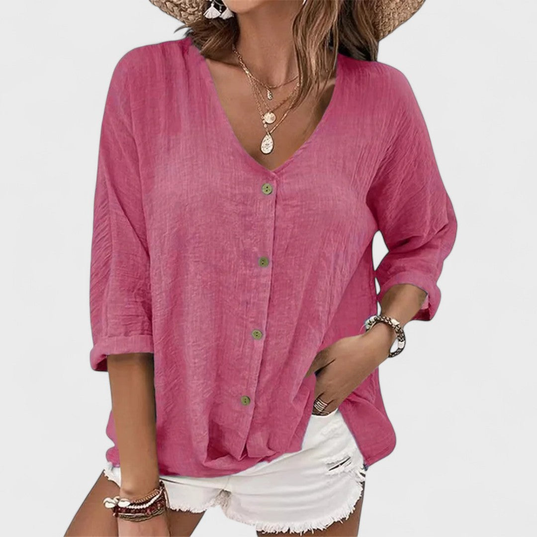Mode Lumiére - Summer Linen Blouse