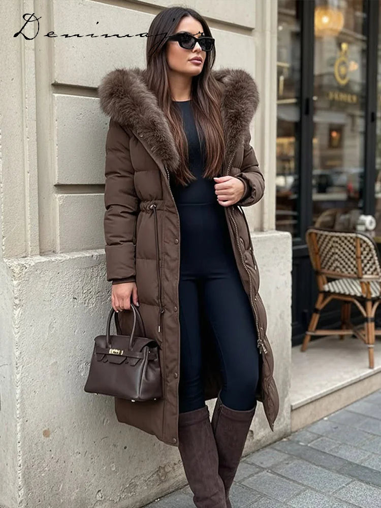 Women's Premium Long Hooded Coat – Everyday Elegance and Protection
