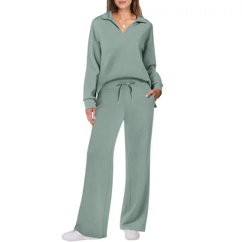 Women's Polyester Fiber Commuter Pant Set