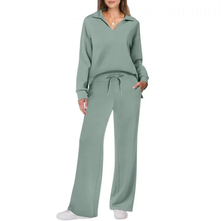 Women's Polyester Fiber Commuter Pant Set