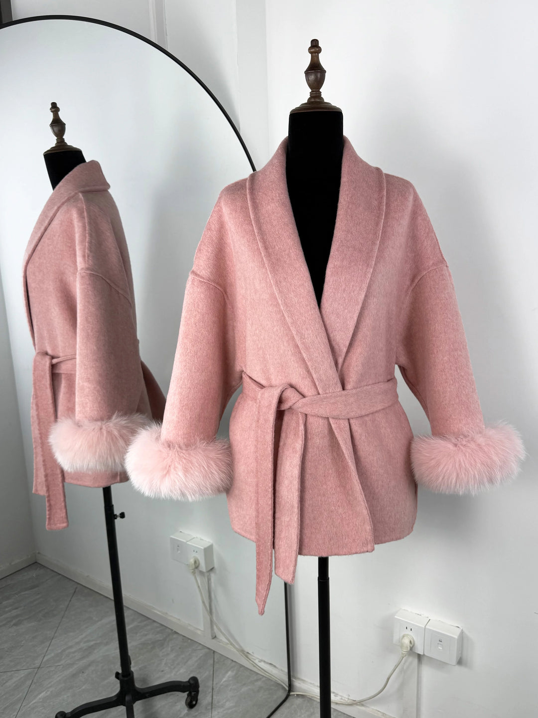 TARUXY fox fur wool coats women's coat