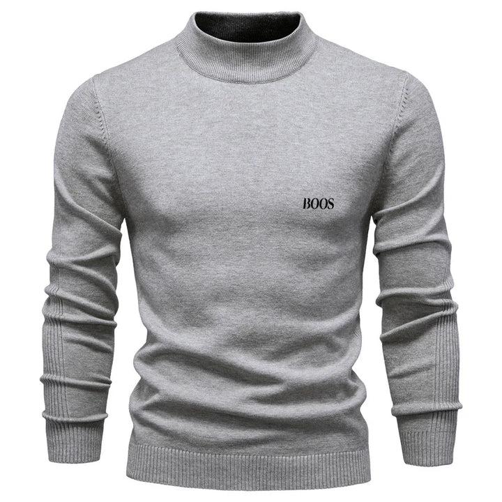 Men's slim-fit mock neck sweater, elegant and comfortable