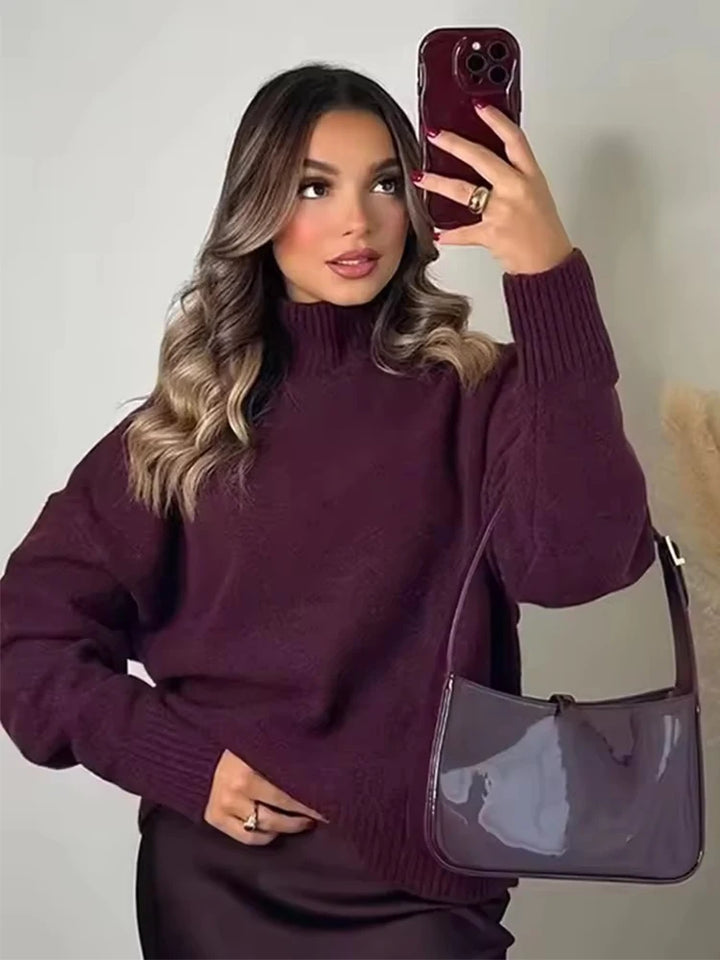 Women elegant soft knitted top women