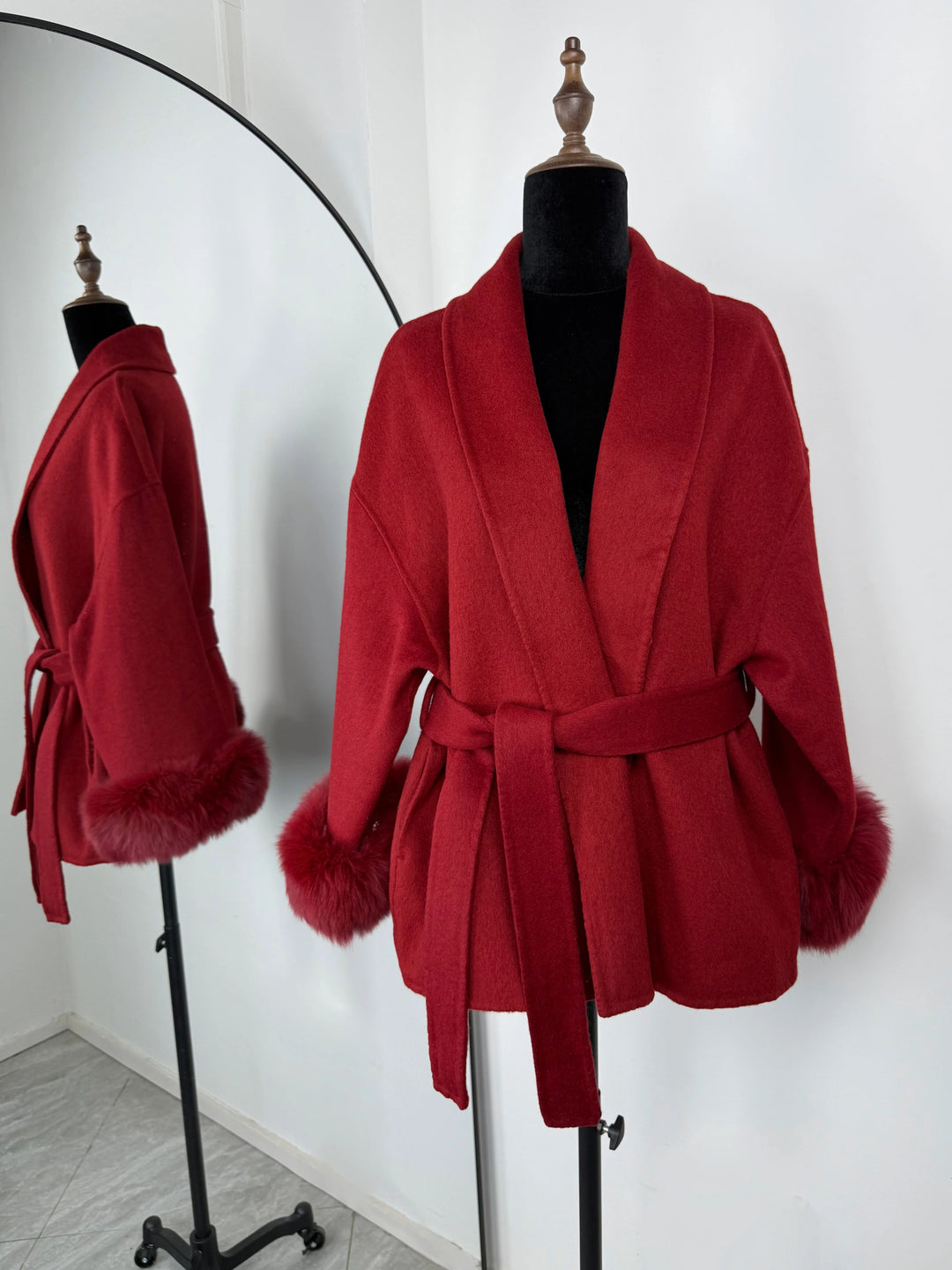 TARUXY fox fur wool coats women's coat