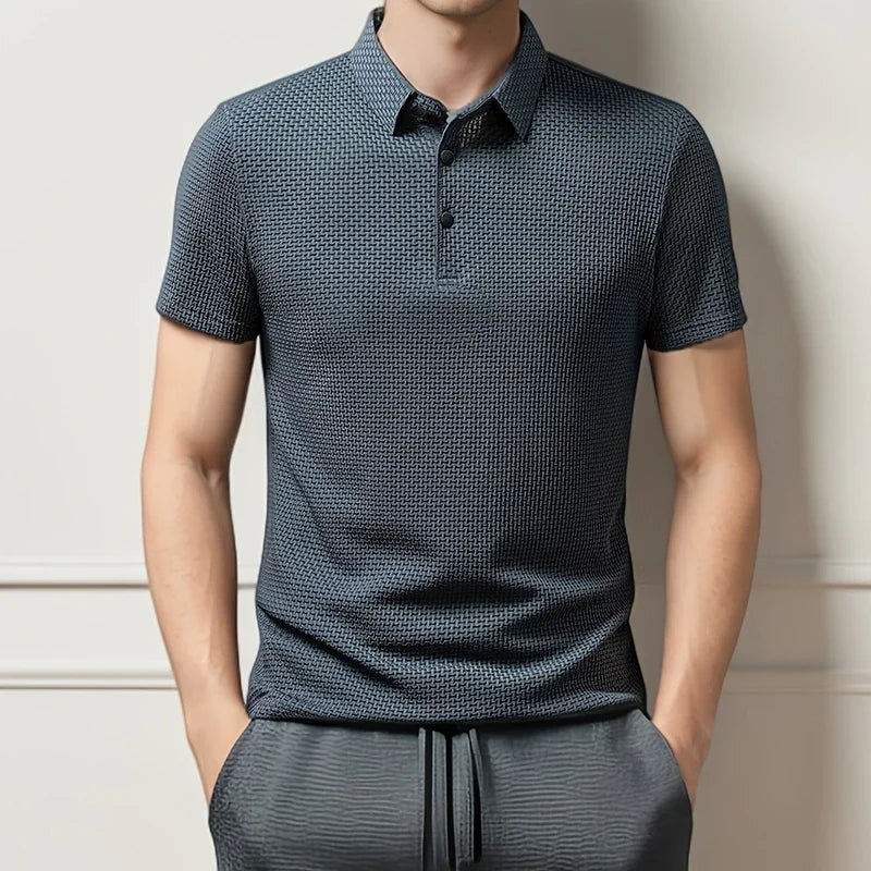 Éliot™ | Men's Textured Polo — Lightweight, Breathable, Impeccable
