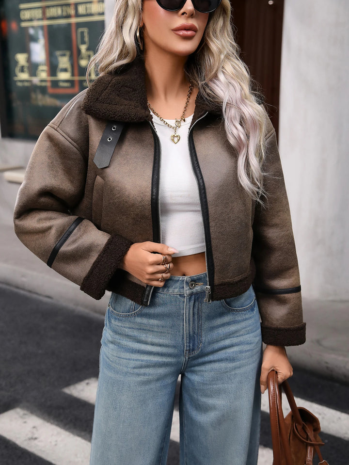 Avery | Leather Bomber Jacket