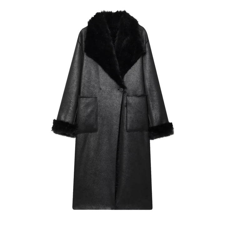 Women's Retro Reversible Long Casual Coat