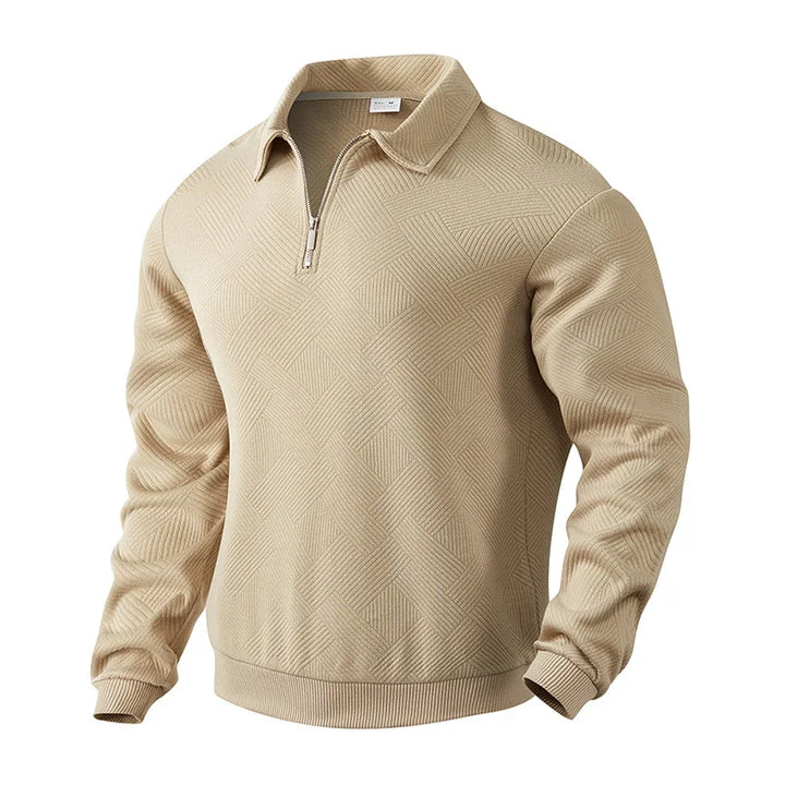 Men's zip-neck sweater with an elegant look and modern comfort