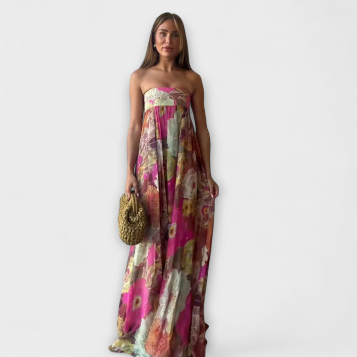 Mode Lumiére™ Retro Sleeveless Pleated Maxi Dress