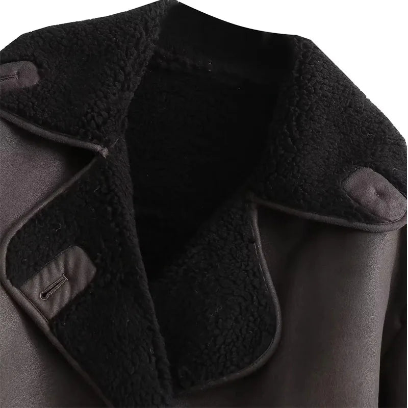 WOMAN 2025 women's thick Faux leather jackets for women