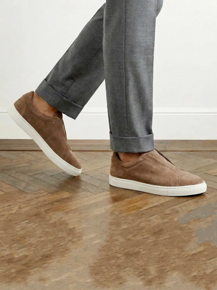 Men's Suede Effect Slip-On Loafers – Style & Comfort