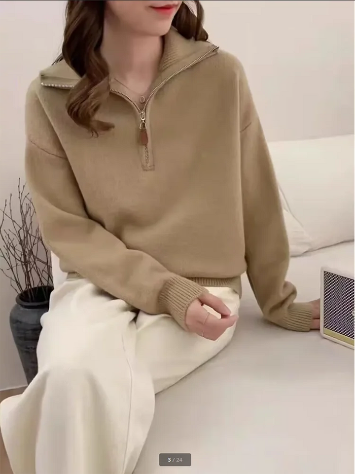 Stylish Comfortable Zipped Jumper – Refined Casual Look