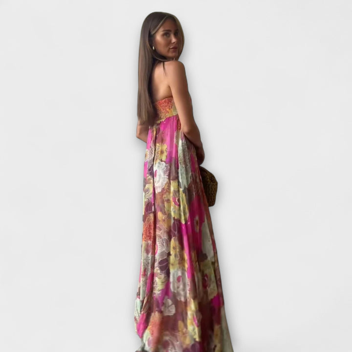 Mode Lumiére™ Retro Sleeveless Pleated Maxi Dress