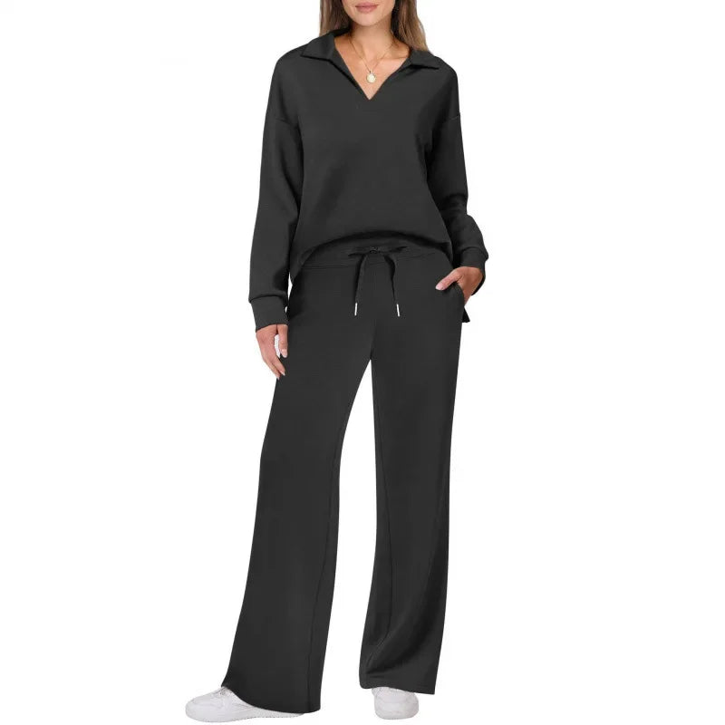 Women's Polyester Fiber Commuter Pant Set