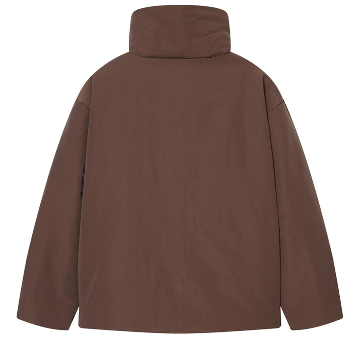 Women's Casual Brown Lace-Up Winter Jacket