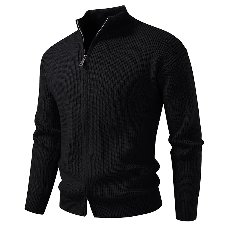 Men's Knitted Zip-Up Cardigan – Style and Comfort