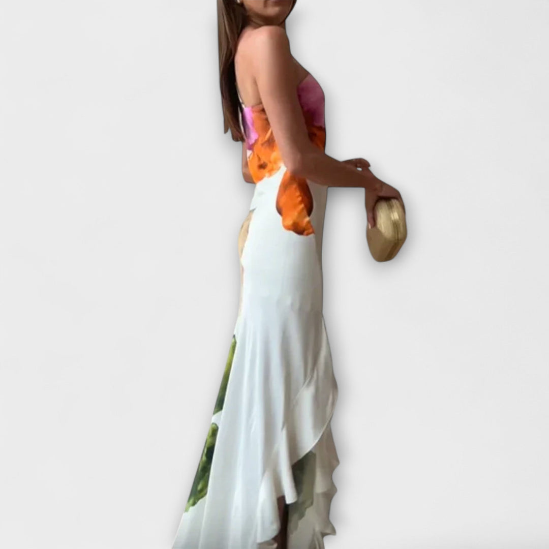 Sapphire - Elegant Maxi Dress with Patchwork
