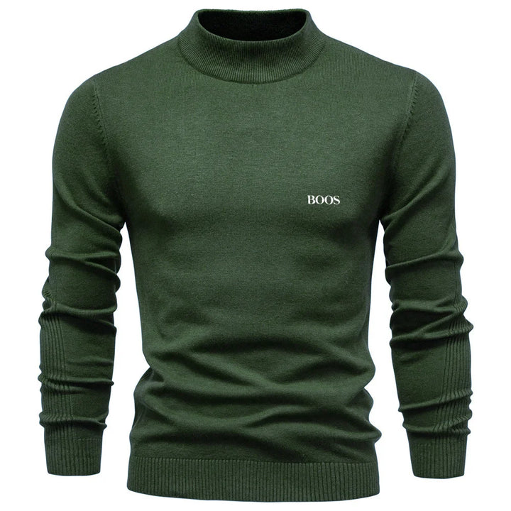 Men's slim-fit mock neck sweater, elegant and comfortable