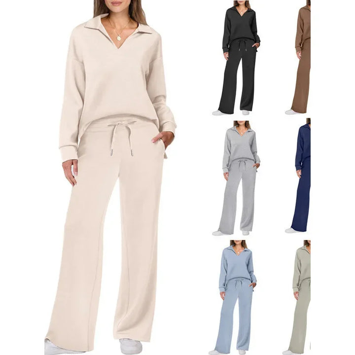 Women's Polyester Fiber Commuter Pant Set