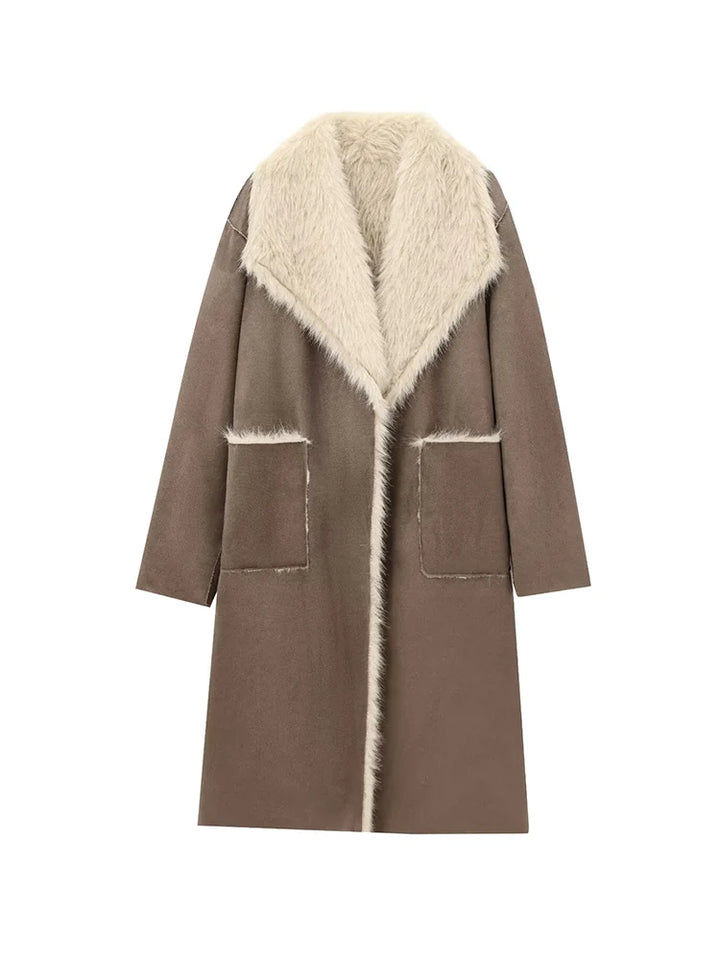 Women's Retro Reversible Long Casual Coat