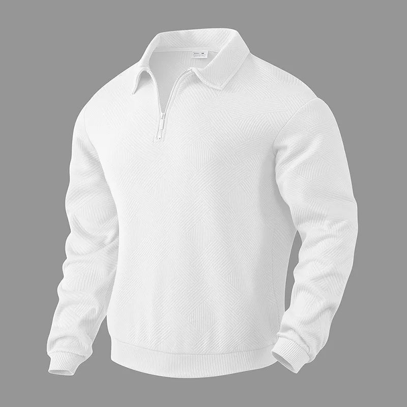 Men's zip-neck sweater with an elegant look and modern comfort