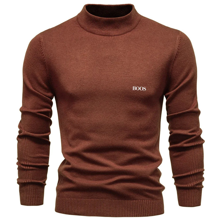 Men's slim-fit mock neck sweater, elegant and comfortable