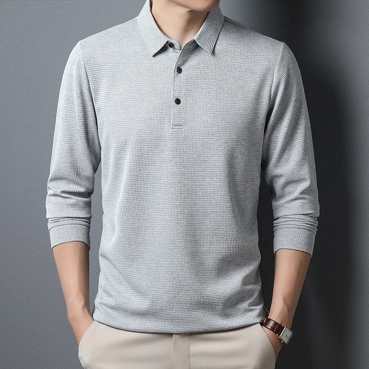 LAURENT MONACO | MEN'S LONG-SLEEVED KNITTED POLO SHIRT