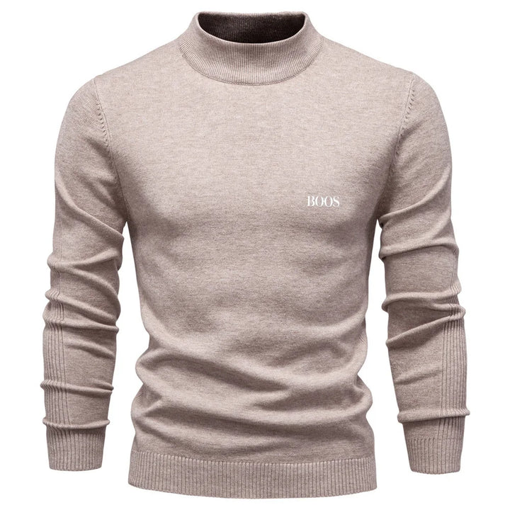 Men's slim-fit mock neck sweater, elegant and comfortable
