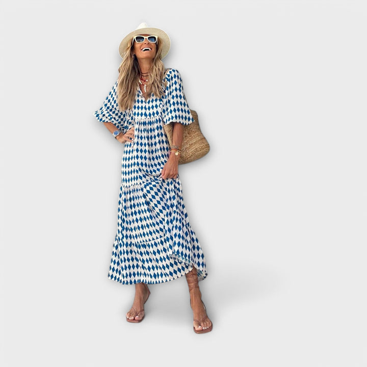 Mode Lumiére™ Elegant Geometric Maxi Dresses