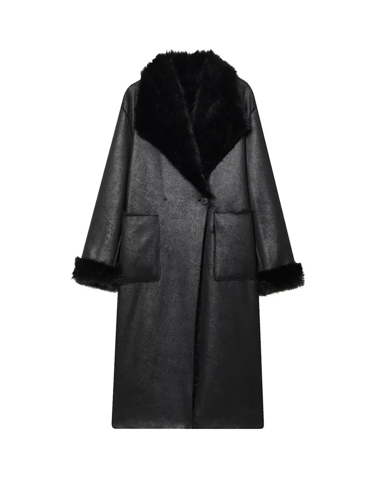 Women's Retro Reversible Long Casual Coat