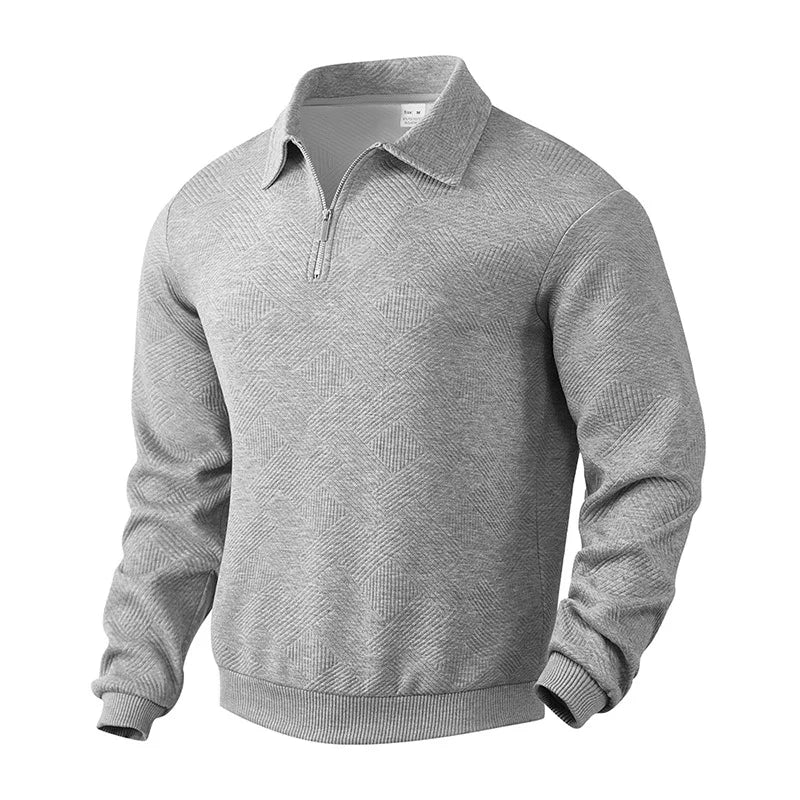 Men's zip-neck sweater with an elegant look and modern comfort