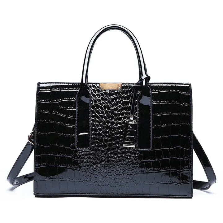 Women's crocodile print handbag