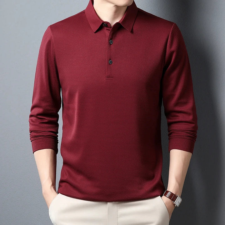 LAURENT MONACO | MEN'S LONG-SLEEVED KNITTED POLO SHIRT