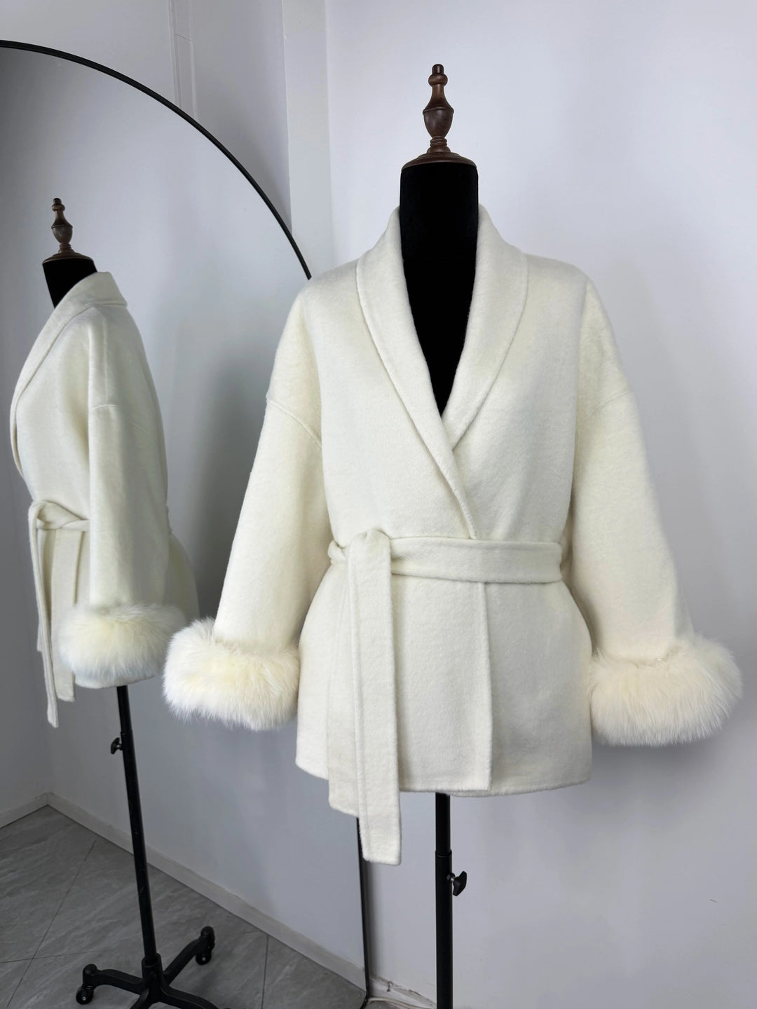 TARUXY fox fur wool coats women's coat