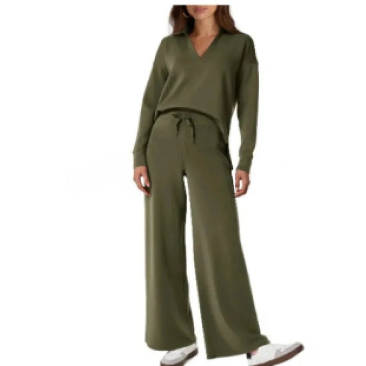 Women's Polyester Fiber Commuter Pant Set
