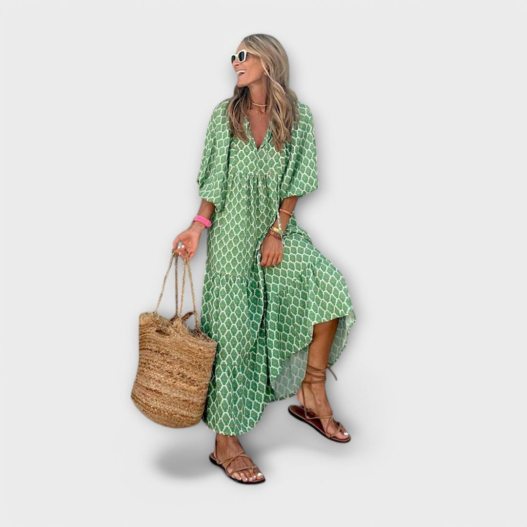 Mode Lumiére™ Elegant Geometric Maxi Dresses