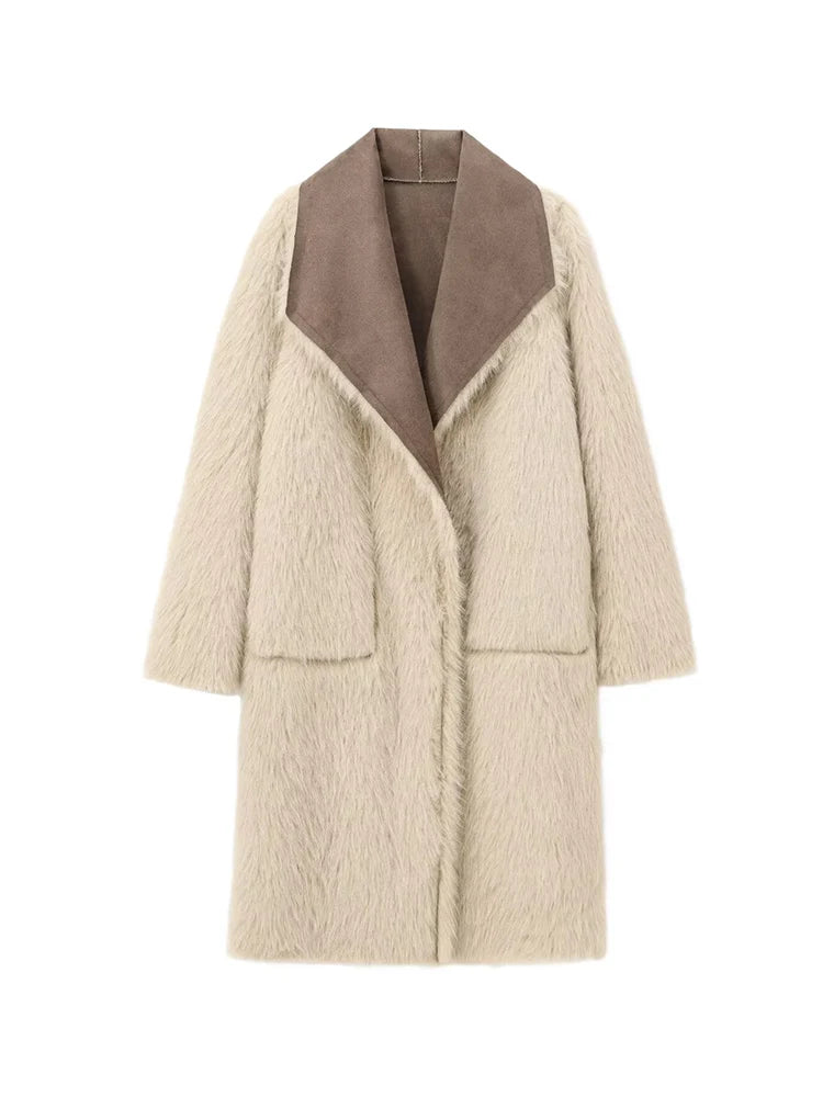 Women's Retro Reversible Long Casual Coat