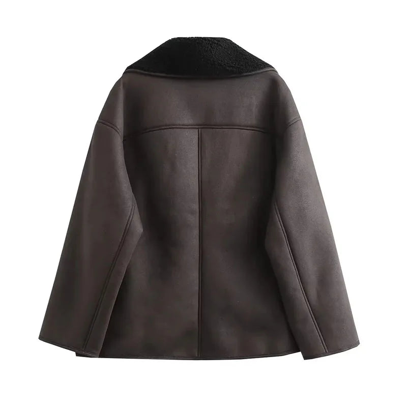 WOMAN 2025 women's thick Faux leather jackets for women