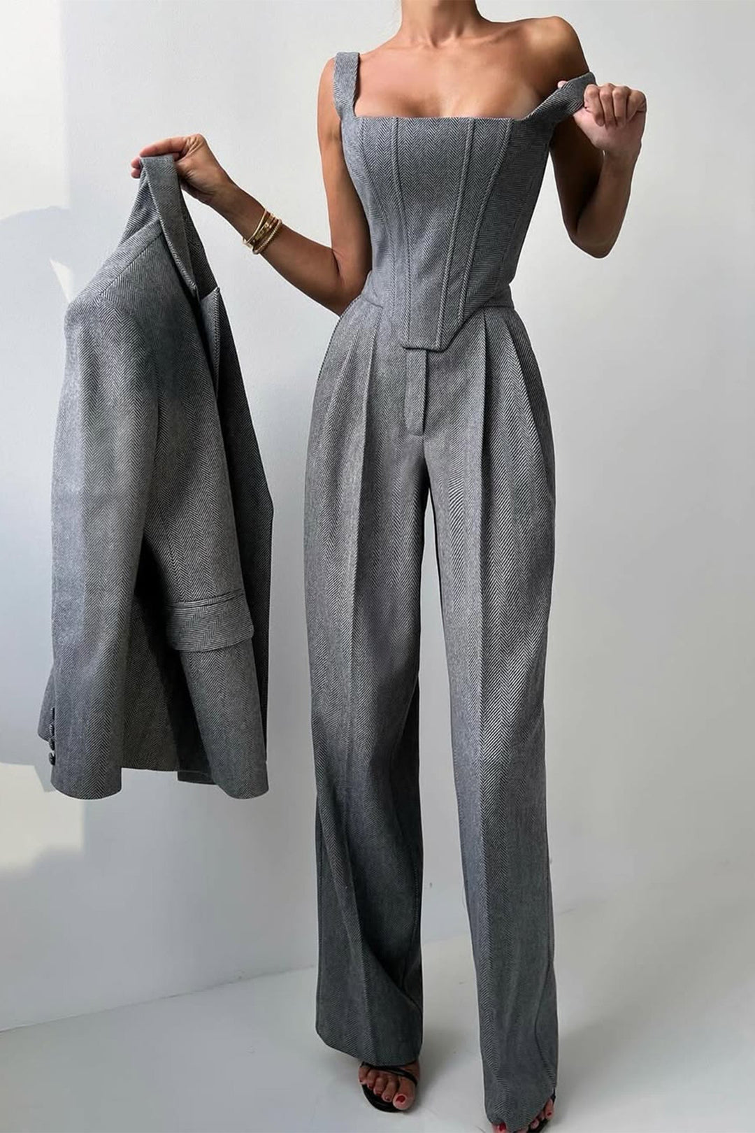 Dolce | Three-piece set with double-breasted blazer