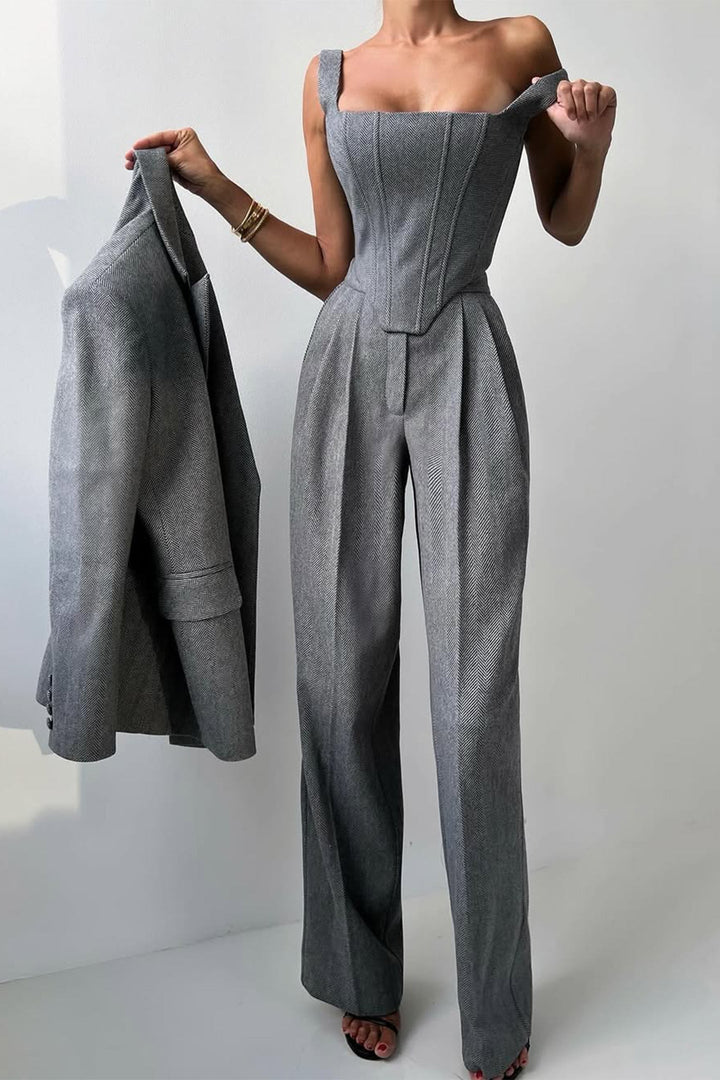 Dolce | Three-piece set with double-breasted blazer