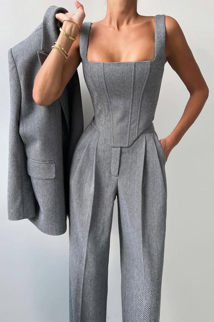 Dolce | Three-piece set with double-breasted blazer