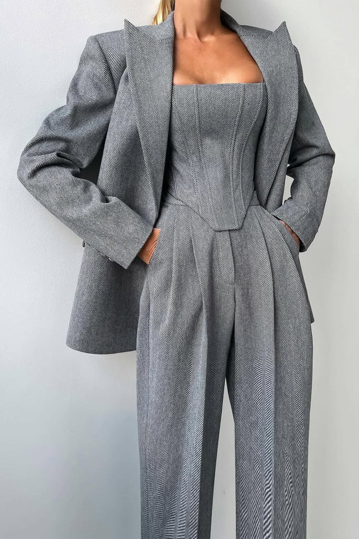 Dolce | Three-piece set with double-breasted blazer