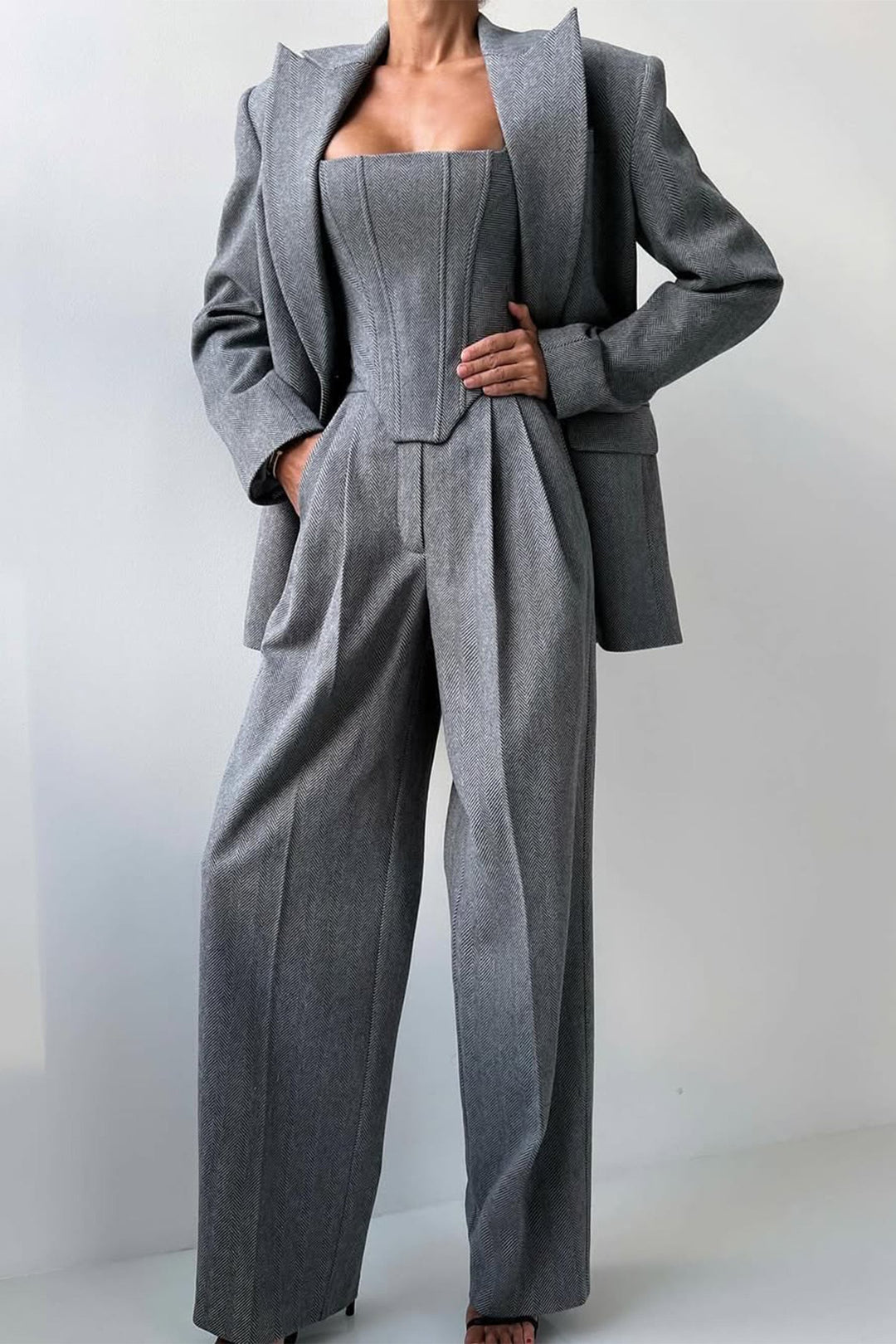 Dolce | Three-piece set with double-breasted blazer