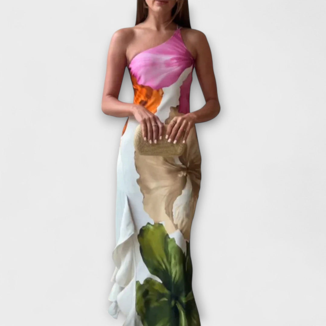 Sapphire - Elegant Maxi Dress with Patchwork